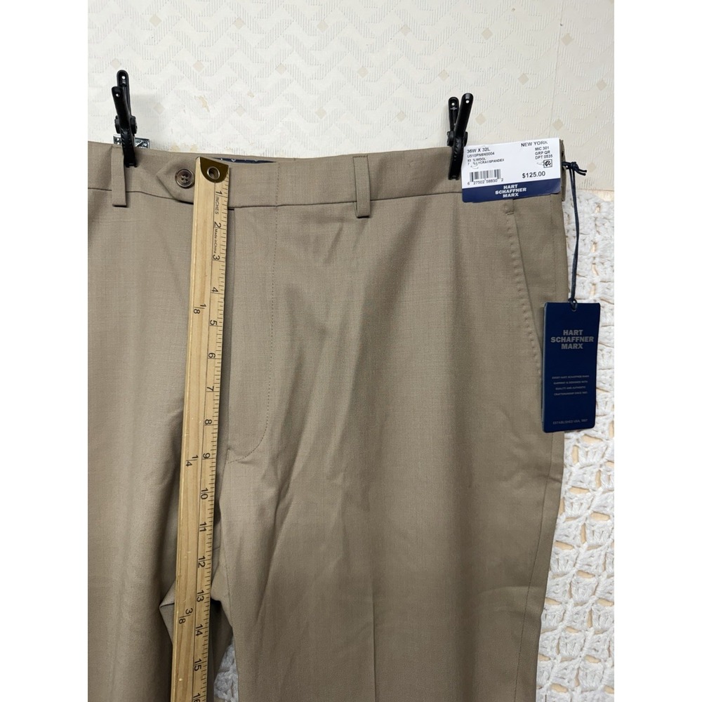 Hart Schaffner Marx Dress Pant Men's 36x32 Beige Platinum Comfortable Wear NWT - Picture 6 of 12